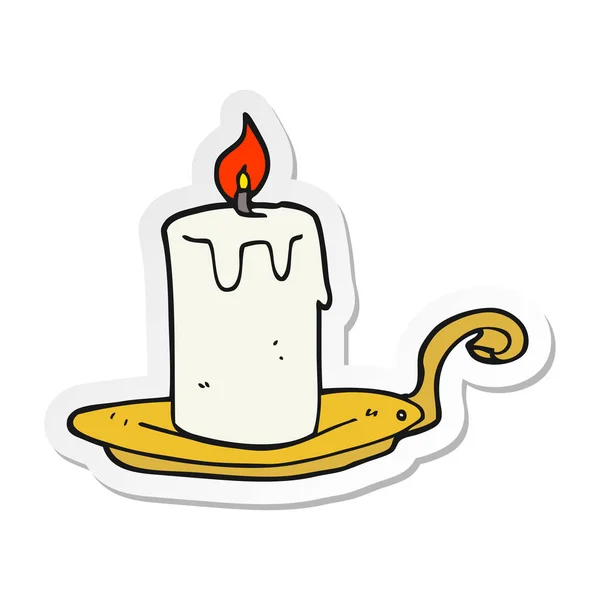 Sticker Van Een Cartoon Kaars Lamp — Stockvector
