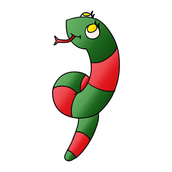 Gradient Cartoon Illustration Kawaii Cute Snake — Stock Vector