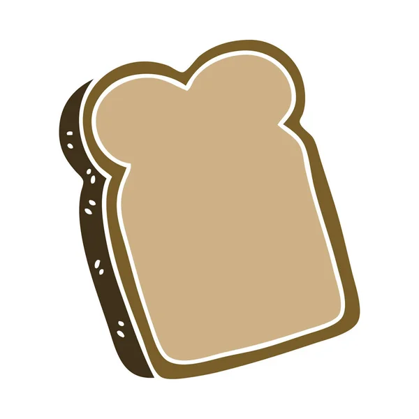 Quirky hand drawn cartoon slice of bread — Stock Vector