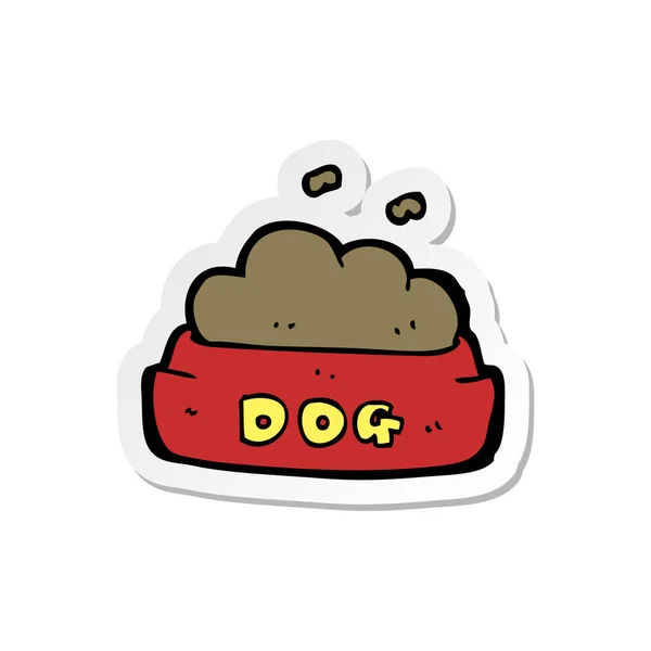 Etiqueta Uma Comida Cão Desenho Animado — Vetor de Stock