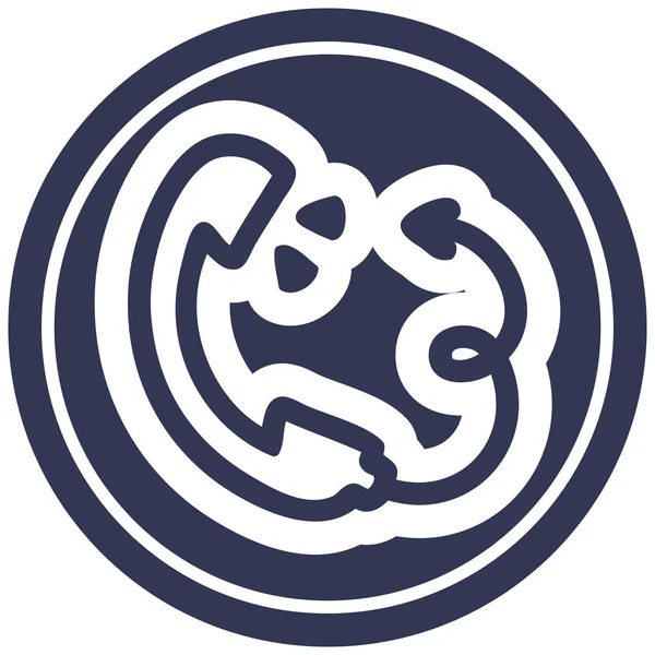 telefon yakışıklı şeytan kuyruk dairesel simgesi simgesi ile