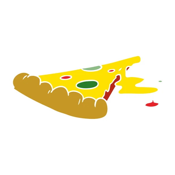 Hand Dras Tecknad Doodle Bit Pizza — Stock vektor