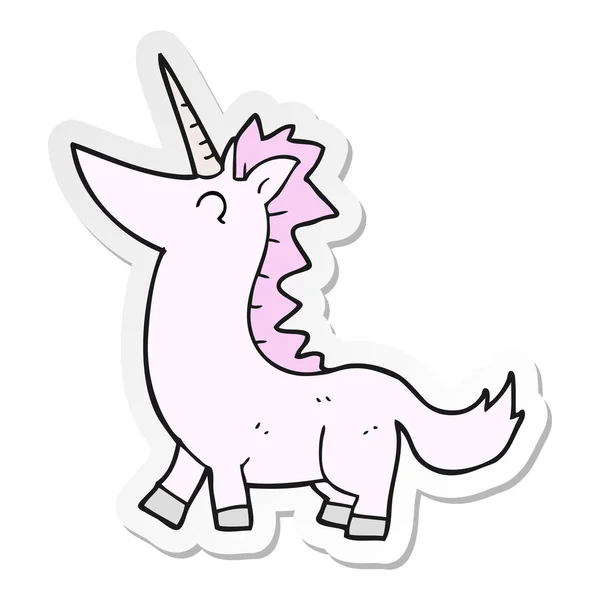 Autocolant de un unicorn desen animat — Vector de stoc
