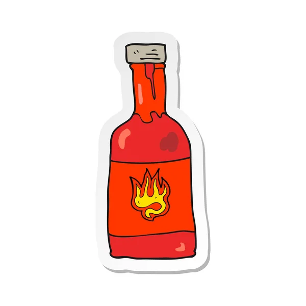 Sticker of a cartoon chili sauce — Stock Vector