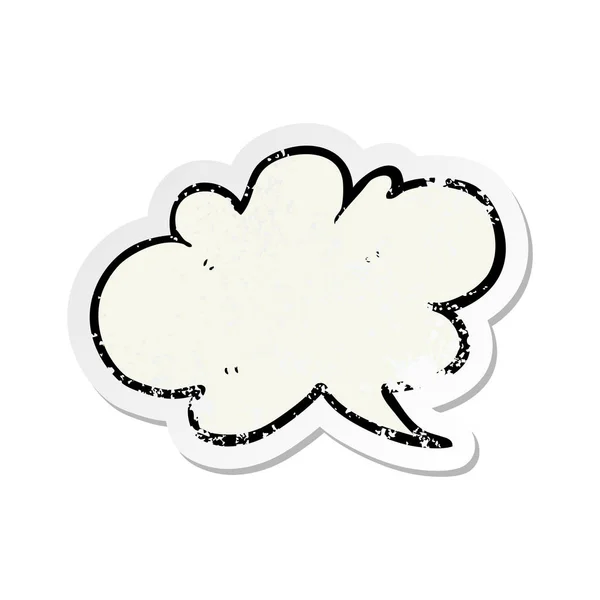 Retro noodlijdende sticker van de tekstballon van een cartoon-wolk — Stockvector