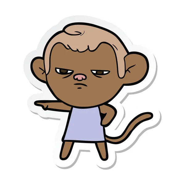Sticker Cartoon Monkey — Stock Vector