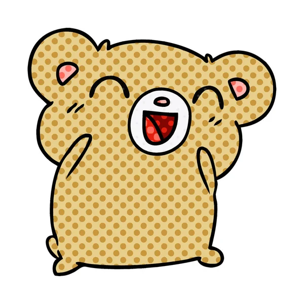 Мультяшная Иллюстрация Кавайи Милый Плюшевый Мишка — стоковый вектор