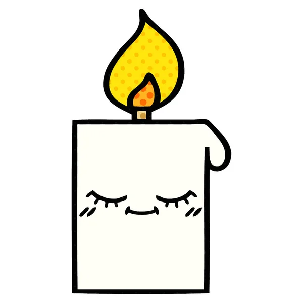 Comic Book Style Cartoon Lit Candle — Stock Vector