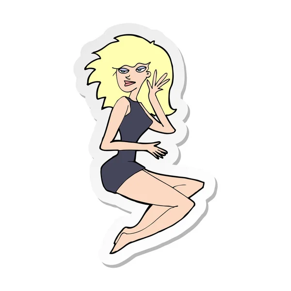 Sticker Cartoon Sexy Woman — 图库矢量图片