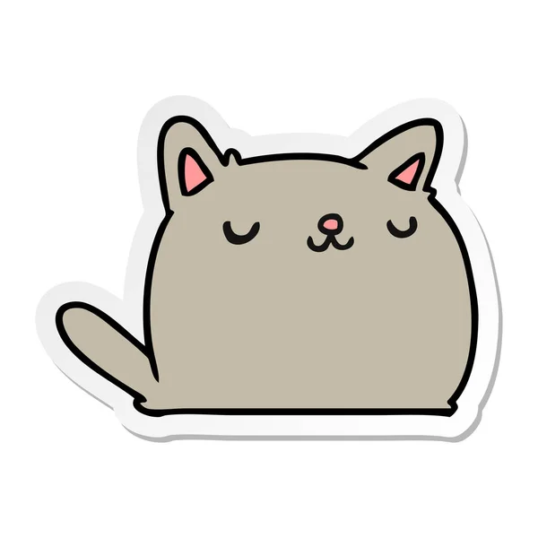 Gambar Kartun Stiker Dari Kucing Kawaii Yang Lucu - Stok Vektor