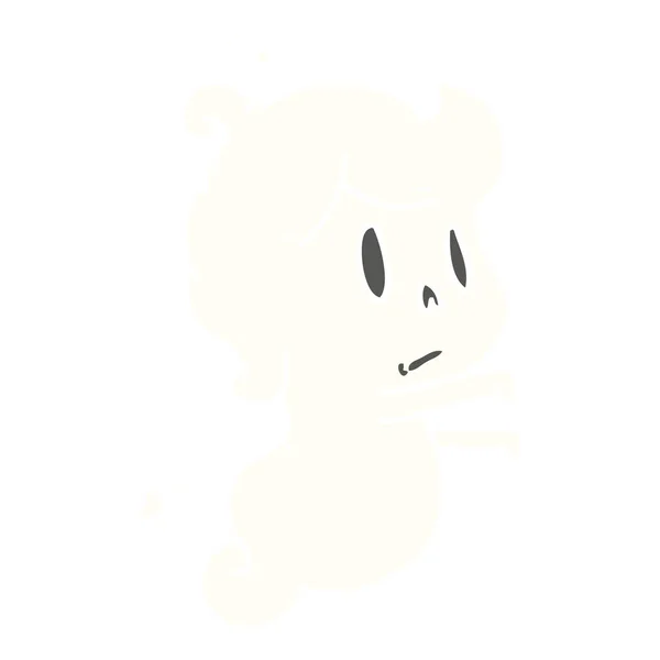 Dibujos animados de un fantasma lindo kawaii — Archivo Imágenes Vectoriales