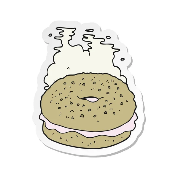 Aufkleber Eines Cartoon Bagel — Stockvektor