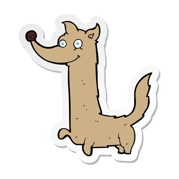 Sticker Cartoon Happy Dog — Stock Vector