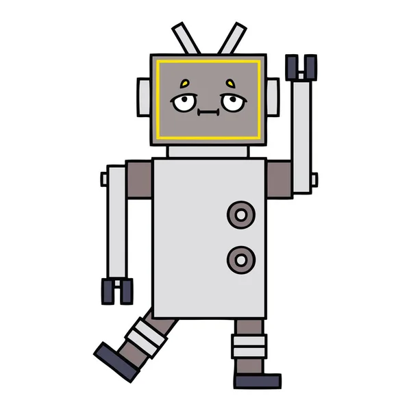 かわいい漫画のロボット — ストックベクタ