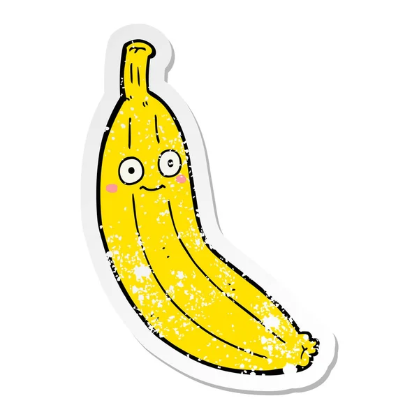 Zoufalý Nálepka Karikatura Banán — Stockový vektor