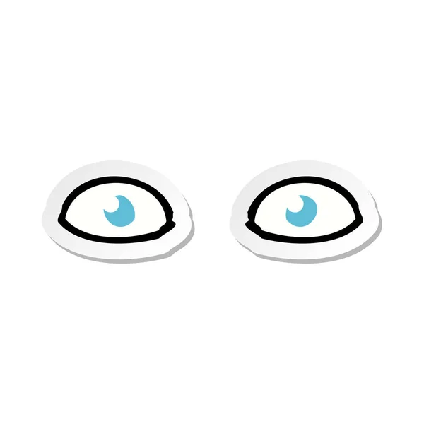 Pegatina Una Caricatura Mirando Fijamente Los Ojos — Vector de stock