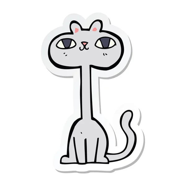 Aufkleber Einer Cartoon Katze — Stockvektor