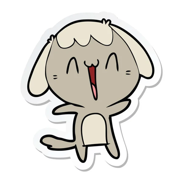 Sticker Van Een Cartoon Lachen Hond — Stockvector