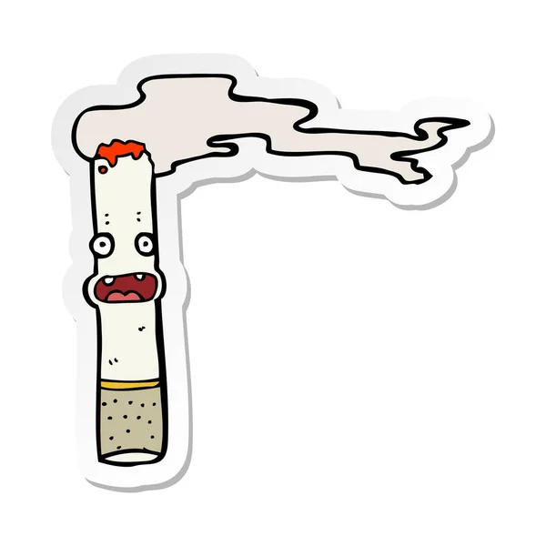 Sticker Cartoon Cigarette — Stock Vector