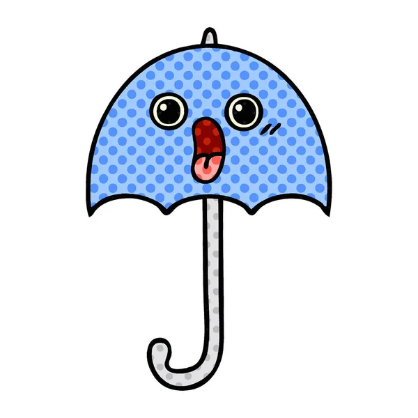 Deštník komiks kreslený styl — Stockový vektor