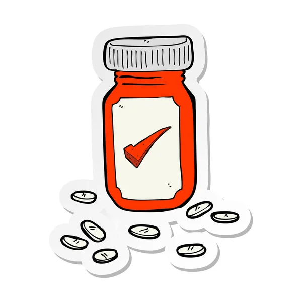 Sticker Cartoon Pills — Stock Vector