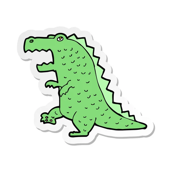 Etiqueta de um dinossauro dos desenhos animados — Vetor de Stock