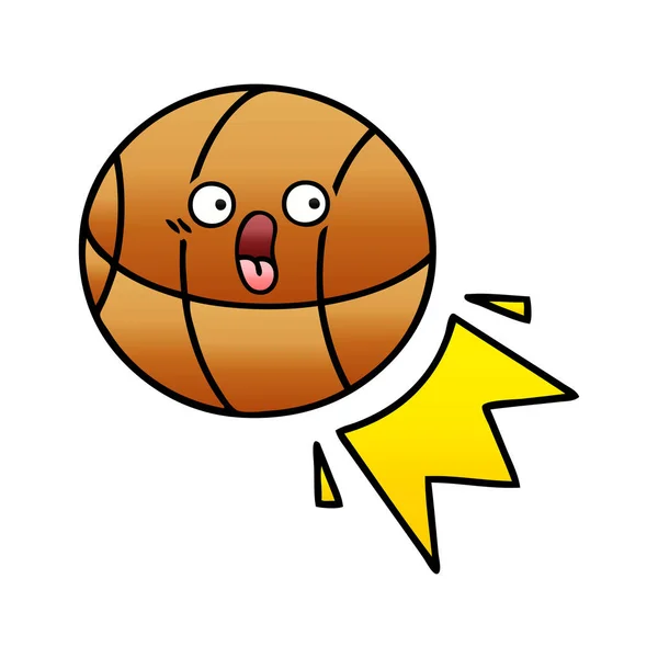 Ντεγκραντέ Σκιασμένο Σκίτσο Μια Μπάλα Του Μπάσκετ — Διανυσματικό Αρχείο