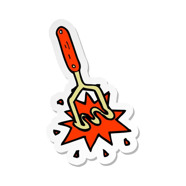 Sticker of a cartoon potato masher — Stock Vector