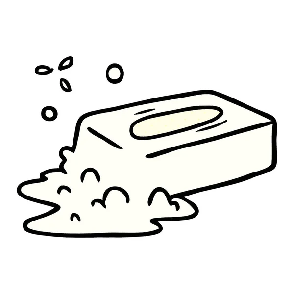 Hand Drawn Cartoon Doodle Bubbled Soap — Stock Vector