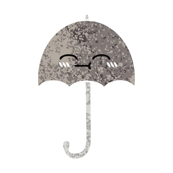 Ретро ілюстрація стиль мультфільм парасолька — стоковий вектор