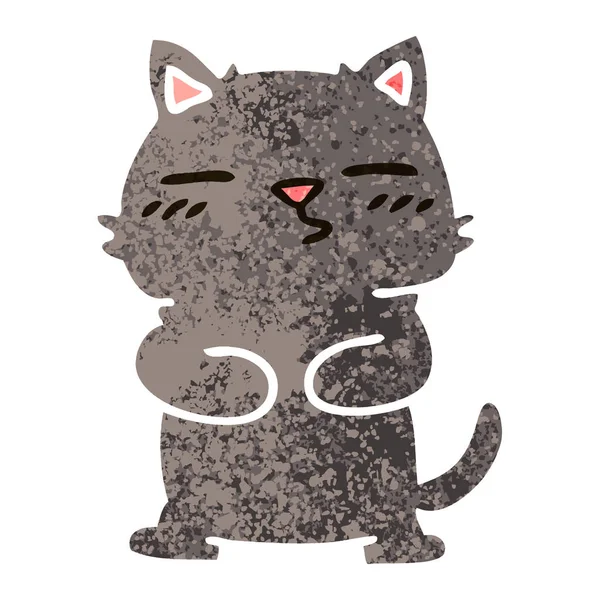 Ilustracja Retro Styl Ekscentryczne Kreskówka Kot — Wektor stockowy