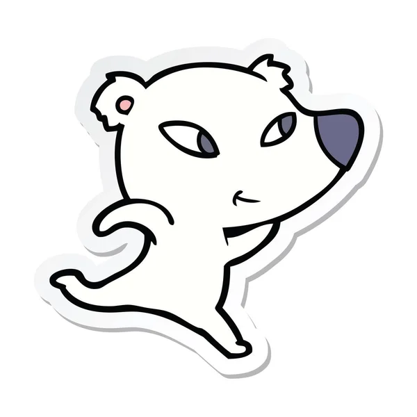 Etiqueta Urso Polar Bonito Desenhos Animados — Vetor de Stock