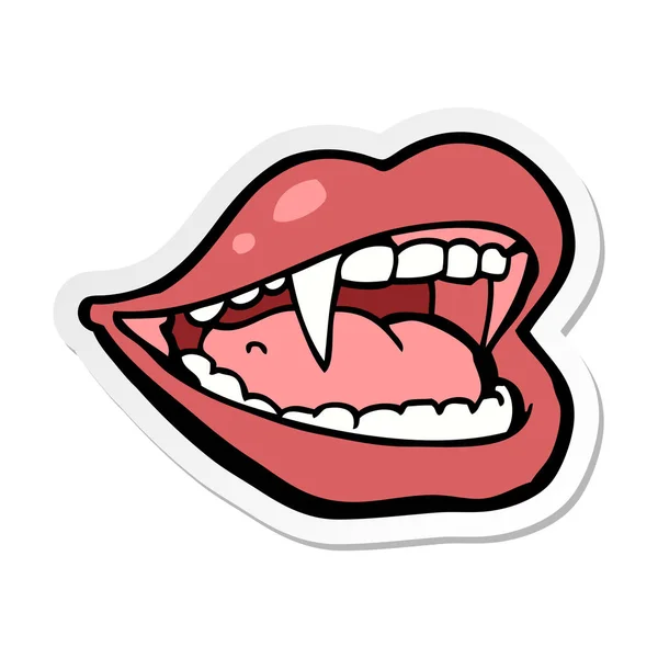 Sticker Cartoon Vampire Mouth — Stock Vector