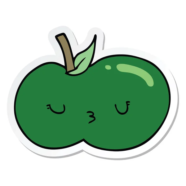 Sticker van een leuke cartoon-appel — Stockvector