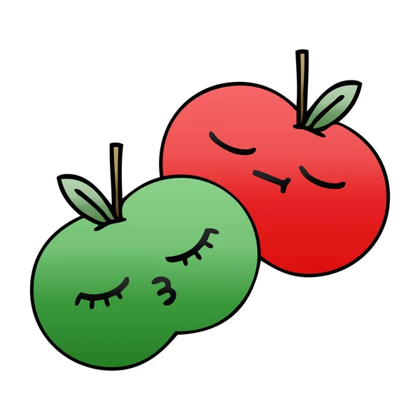 แอปเปิ้ลการ์ตูนสีเทา — ภาพเวกเตอร์สต็อก