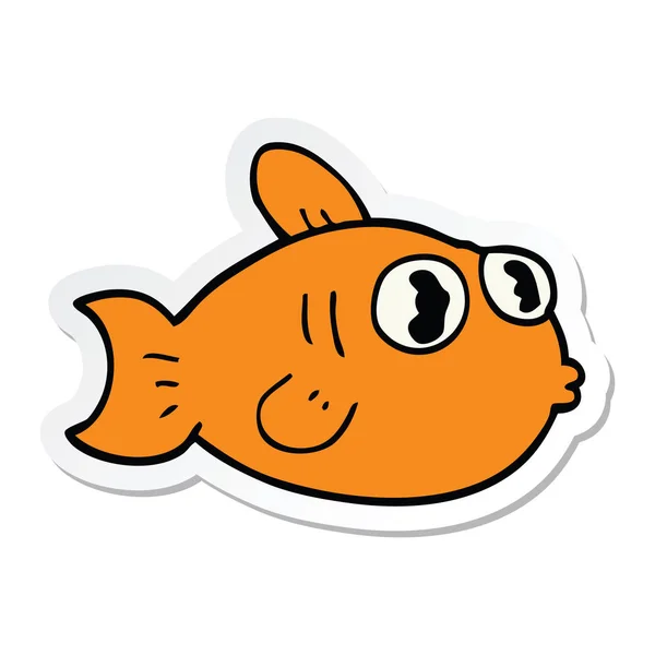 Klistermärke på en tecknad fisk — Stock vektor