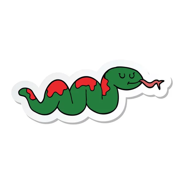 Sticker van een cartoon-slang — Stockvector