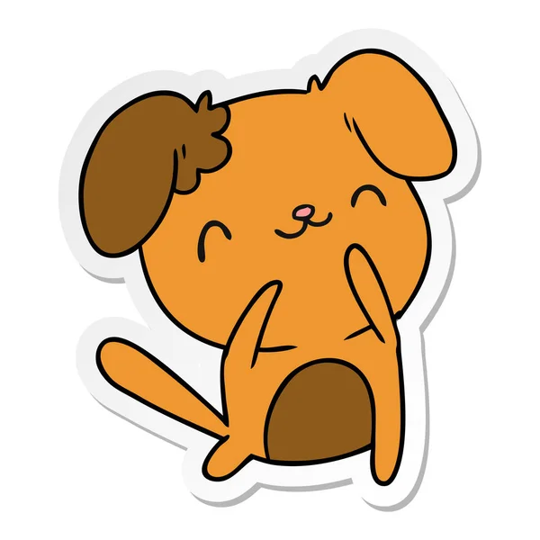 Klistermärke cartoon kawaii av en söt hund — Stock vektor