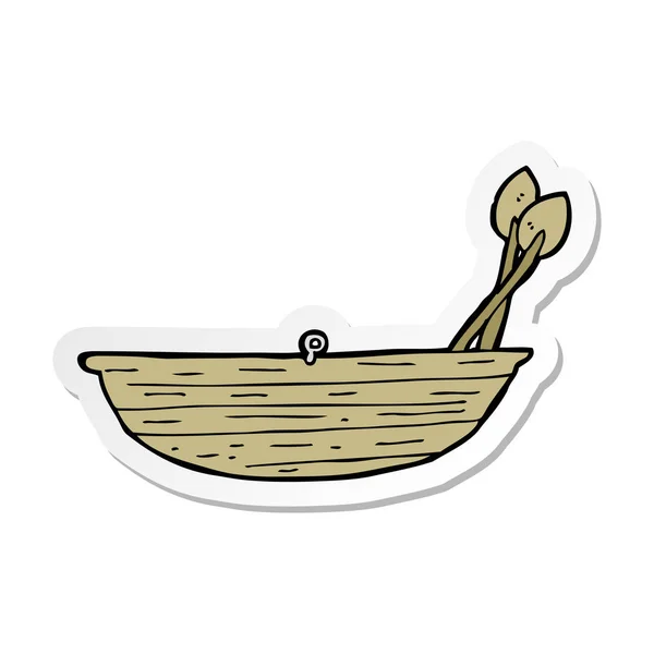 Pegatina de un bote de remos de dibujos animados — Vector de stock