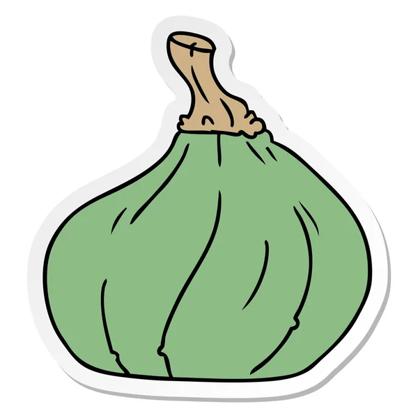 Sticker cartoon doodle of a pumpkin — Stock Vector