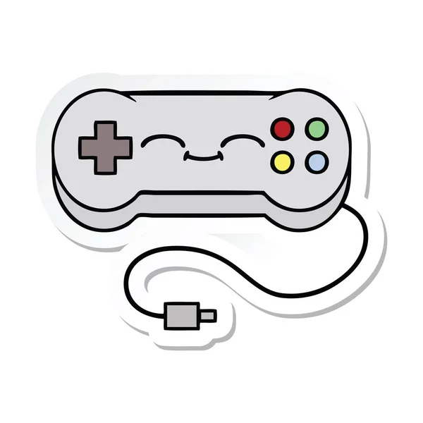 Sticker of a cute cartoon game controller — Stock Vector