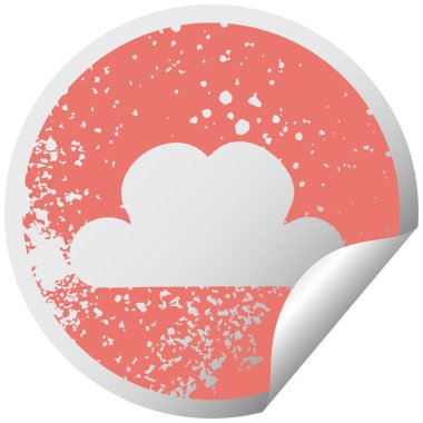 sıkıntılı dairesel peeling etiket sembolü bir kar bulut