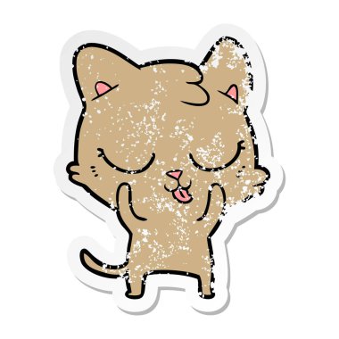 bir karikatür kedi sıkıntılı etiket