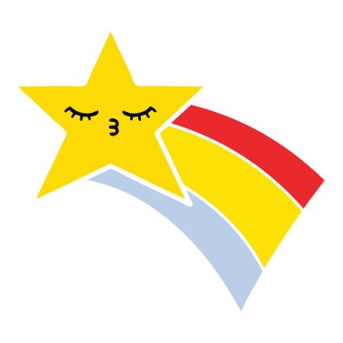 düz renk retro çizgi film çekim rainbow yıldız