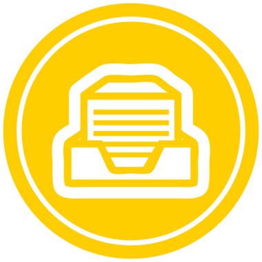 ofis kağıt yığını dairesel simgesi simgesi