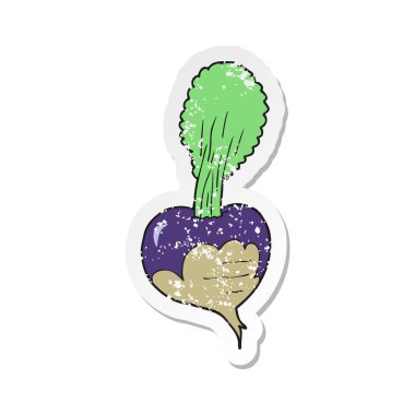 bir çizgi film pancar Retro sıkıntılı etiket