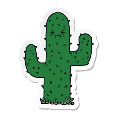 etiket bir karikatür kaktüs