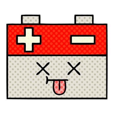 çizgi roman tarzı karikatür bir akü