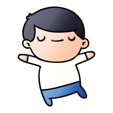 kawaii sevimli yaşlı adamın degrade çizgi film