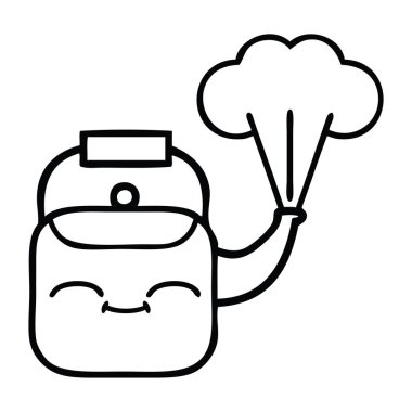 Çizim karikatür buharlı su ısıtıcısı